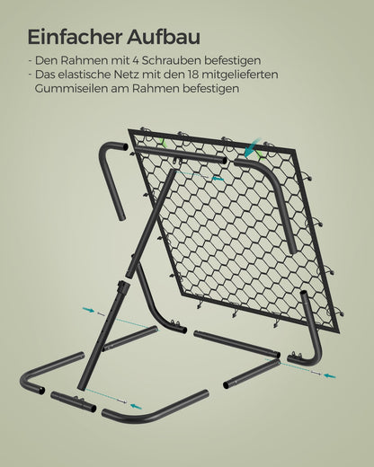 SONGMICS Fussball-Rebounder für Kinder, winkelverstellbar, schwarz