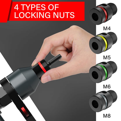 Beaspire Nietmutternzange Ratschen-Set für Einpressmuttern M4-M8