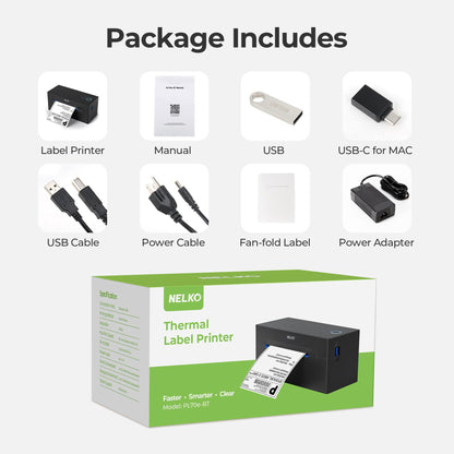 Nelko Bluetooth Versandetikettendrucker – Thermodrucker 4x6 Schwarz