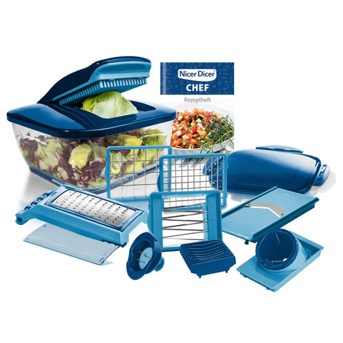 Genius Nicer Dicer Chef Gemüseschneider 15 tlg - Blau
