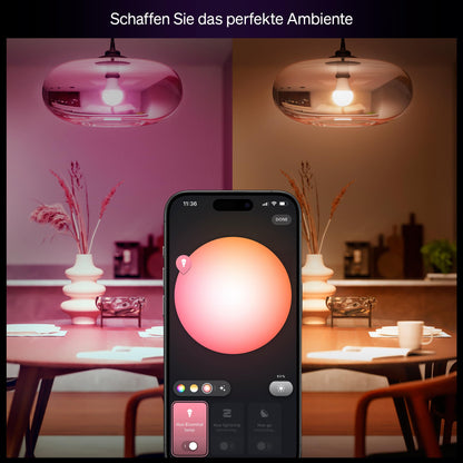 Philips Hue Essential Starter-Set: Bridge + 4 E27 LED Leuchtmittel