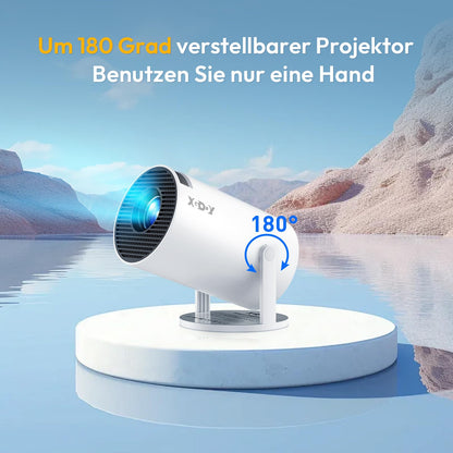 Xgody Gimbal 3 New Tragbarer Projektor 720p HD Android 11 - Weiss