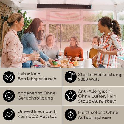 Klarstein Heizstrahler Infrarot 3000W - WiFi Terrasse