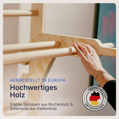 gurkler Sprossenwand mit Klimmzugstange und Dip Extension