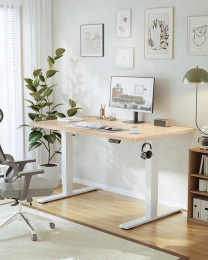 JUMMICO Elektrischer Steh-Sitz Schreibtisch 120x60 cm - Beige