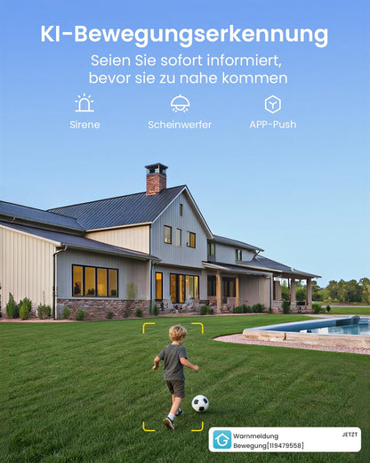 ieGeek S7 Überwachungskamera Aussen 2K 360° PTZ mit Solarpanel