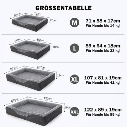 FURTIME Orthopädisches Hundebett Memory Foam - XL Grosse Hunde