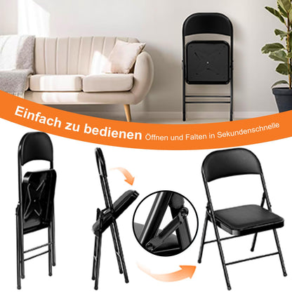 BULAGE Klappstuhl 6er Set Garten & Camping - Schwarz