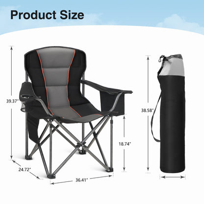 HIGH POINT SPORTS Campingstuhl XXL Faltbar Gepolstert – Schwarz 200kg