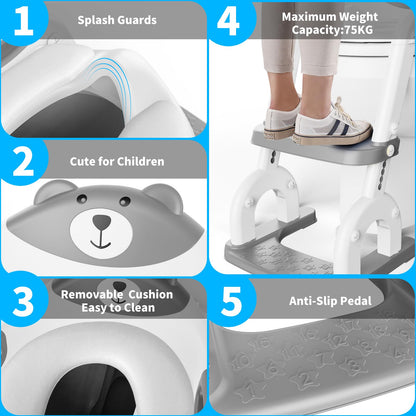 KYYOKE Toilettensitz mit Treppe für Kinder, 2-in-1 Toilettentrainer