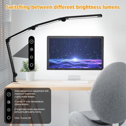 AILBTON LED Schreibtischlampe mit Clip, 3 Lichtquellen, dimmbar