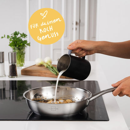 SILBERTHAL Edelstahl Bratpfanne Induktion – 24cm unbeschichtet
