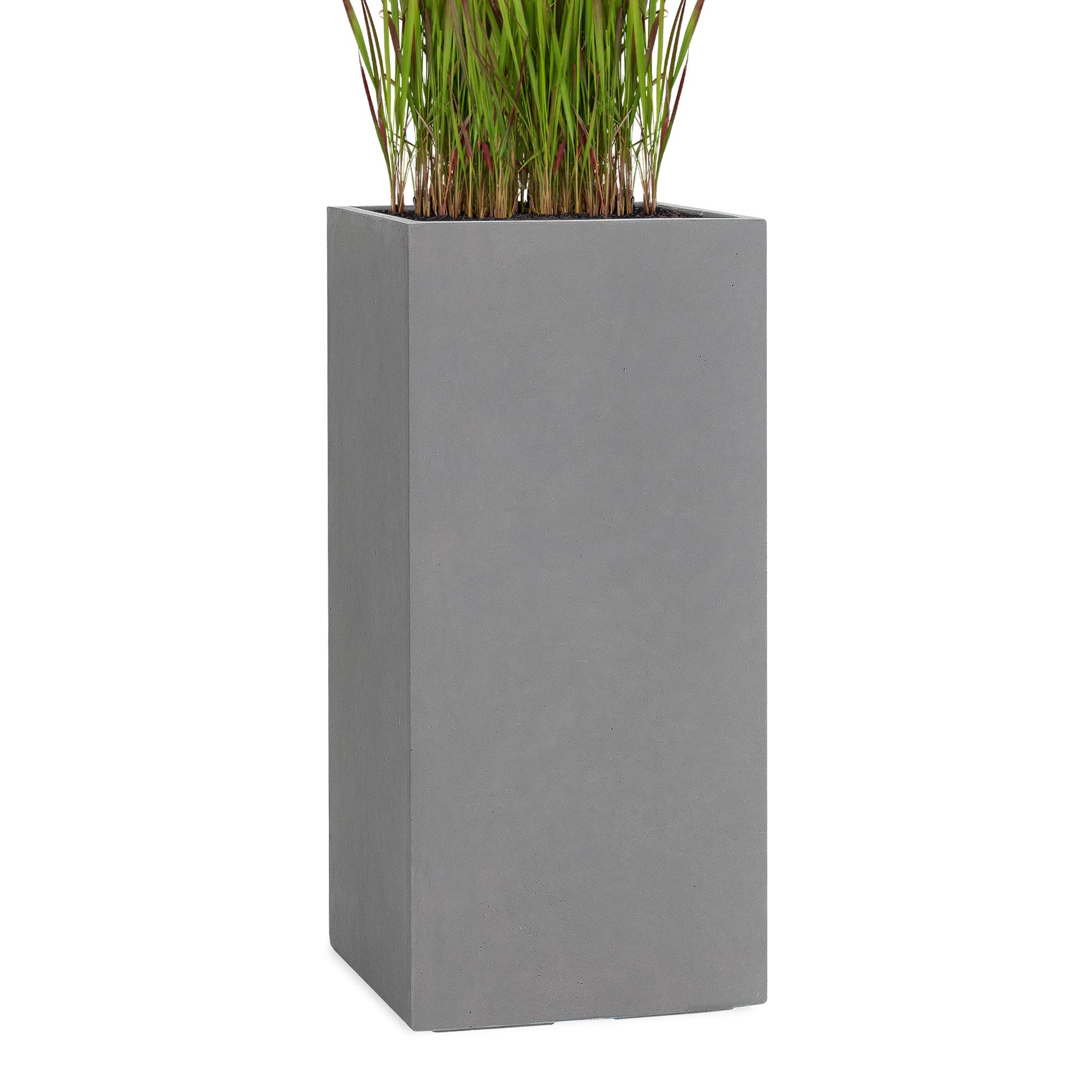 Pflanzwerk® Tower Pflanzkübel Grau 60x28x28cm - Frostbeständig. Quaderförmig, zur Bepflanzung im Außenbereich.
