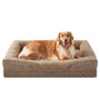 FURTIME Orthopädisches Hundebett Memory Foam XL - Braun. Rechteckiges, braunes Bett mit Memory Foam für Gelenkentlastung.