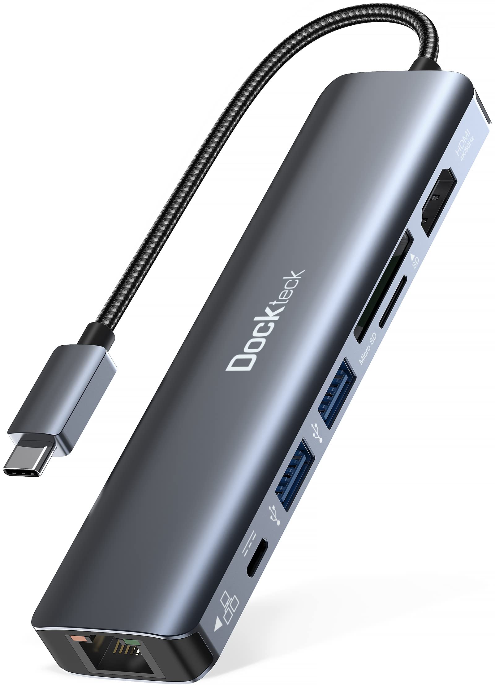 Dockteck DD0003 USB-C Hub 7-in-1 mit 4K HDMI, Ethernet und 100W PD