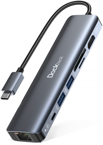 Dockteck DD0003 USB-C Hub 7-in-1 mit 4K HDMI, Ethernet und 100W PD