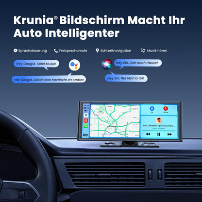 Krunia 9.26" Drahtloses Tragbares CarPlay Android Auto Display