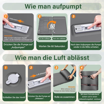 HiiPeak Isomatte HPK-CM09 – Camping-Schlafmatte mit Kissen, R-Wert 9,5