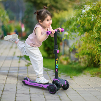 YOLEO Kinderroller Leuchträder 3-12 Jahre verstellbar - Violett