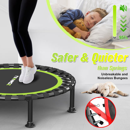 ZCMHAXJ Trampolin klappbar, Ø 101,6 cm, bis 204 kg, mit Haltegriff