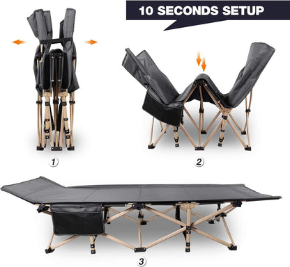 REDCAMP Feldbett Klappbar Campingbett - extra breit 71cm grau