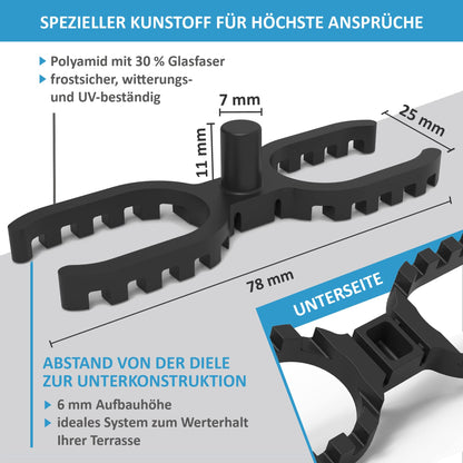 My Plast Terrassen-Abstandhalter - 7mm Fugenbreite, 900 St., offen geriffelt