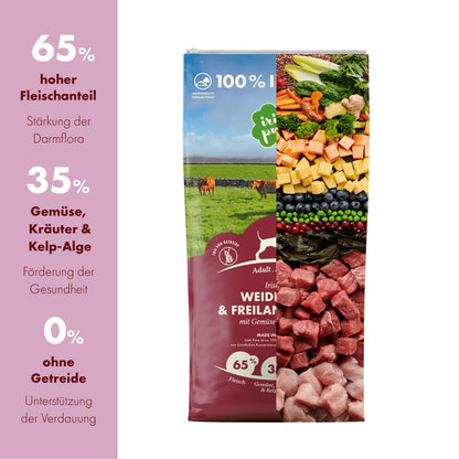 Irish Pure Trockenfutter Adult Hundefutter - Rind Huhn Getreidefrei 12kg