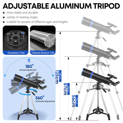 AstroStar 80/600 Refraktor Astronomie Teleskop - Anfänger Set
