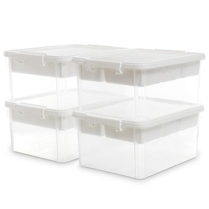 Citylife Aufbewahrungsboxen 4er Set mit Deckel 16L - Clear