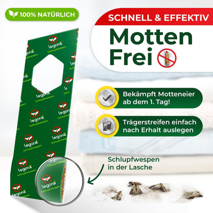 Legona® Schlupfwespen gegen Kleidermotten – 6 Träger, 5 Lieferungen