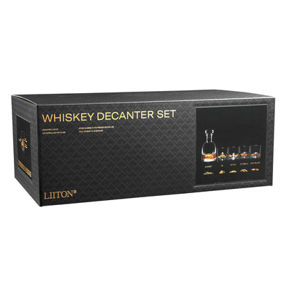 Exklusiv The Peaks Whisky Karaffen-Set - 5-teilig Kristallglas