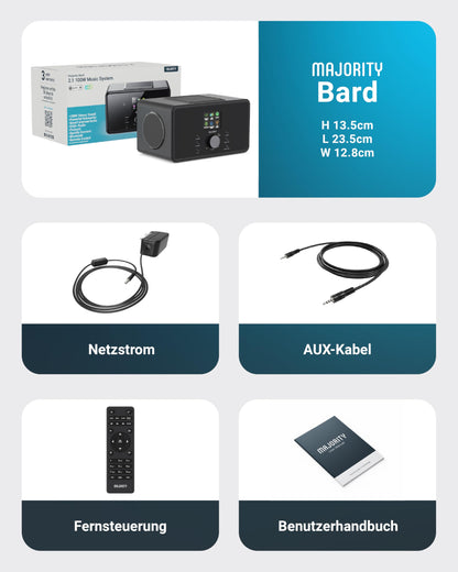MAJORITY Bard Internetradio DAB+ WLAN Bluetooth 2.1 Subwoofer