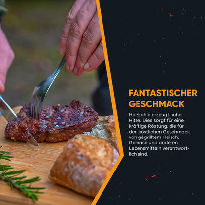 SCHNEIDERFREUDE Klappgrill – DEKRA-geprüfter Holzkohle-Campinggrill