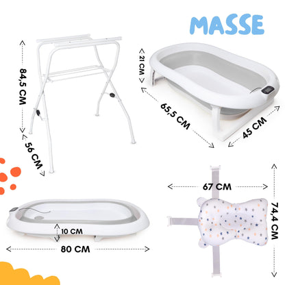 moovkee. Faltbare Stand-Babybadewanne 80cm für Neugeborene