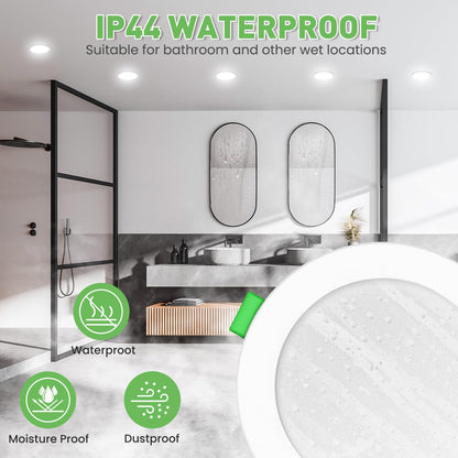 ALUSSO LED Einbaustrahler Dimmbar Ultra Flach 3CCT 68mm IP44 - 10er Set