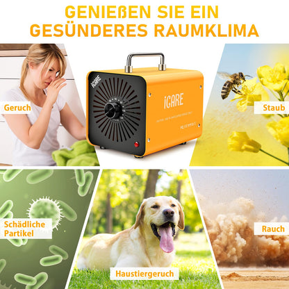 ICARE Ozongenerator SSY02, Ozon-Luftreiniger 60000 mg/h mit Timer