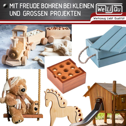 WELIQU 25-tlg. Holzbohrer Set - HSS-G 1-13 mm