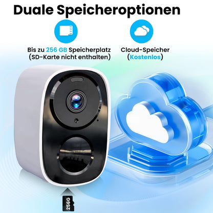 Funstorm CB54 2K Überwachungskamera aussen mit Akku, WLAN, 2er-Set