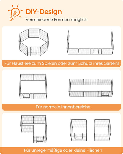 Feandrea Freilaufgehege DIY Laufstall XL - Grau PPK88G