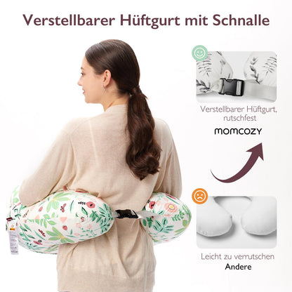 momcozy Stillkissen Gross mit Sicherheitsumrandung - Plante & Wald