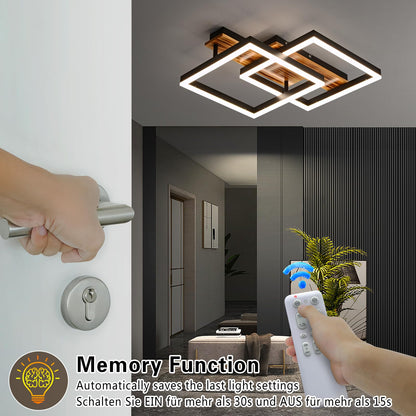 SEATAIN LED Deckenleuchte dimmbar Holz schwarz 47cm