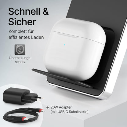 TEGLER Aluminium MagSafe Ladestation für Apple Watch und iPhone Y666