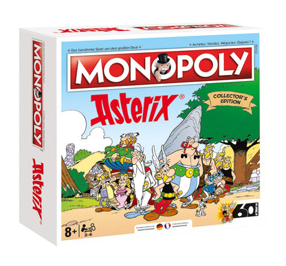 Monopoly Asterix Gesellschaftsspiel - Limited Collector Edition. Buntes Spielbrett, Asterix-Figuren, Karten. Ziel ist der strategische Immobilienhandel.