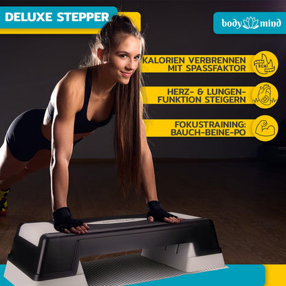 Body & Mind Aerobic Steppbrett Deluxe mit Anti-Rutsch-Matte