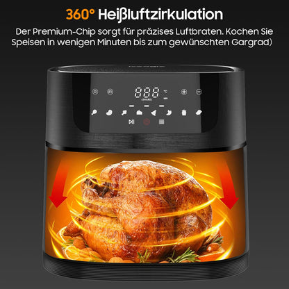 Heissluftfritteuse XXL Air Fryer 9L - Sichtfenster Touchscreen