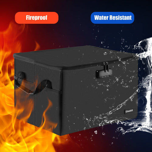 Hodufy Feuerfeste Dokumentenbox, wasserabweisend, mit Zahlenschloss