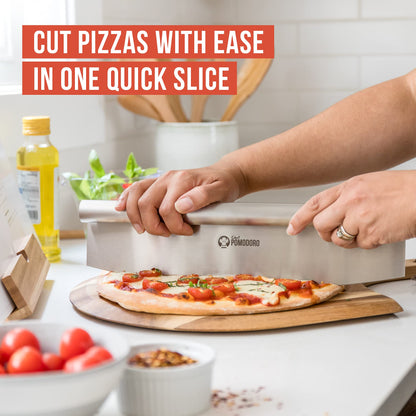 Chef Pomodoro Pizza-Set Pizzaschieber 30 x 36 cm und Pizzaschneider