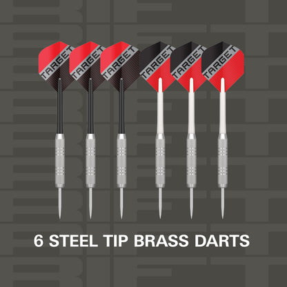 Target Darts Rift Dartboard Set – Steeltip-Dartboard mit 6 Darts