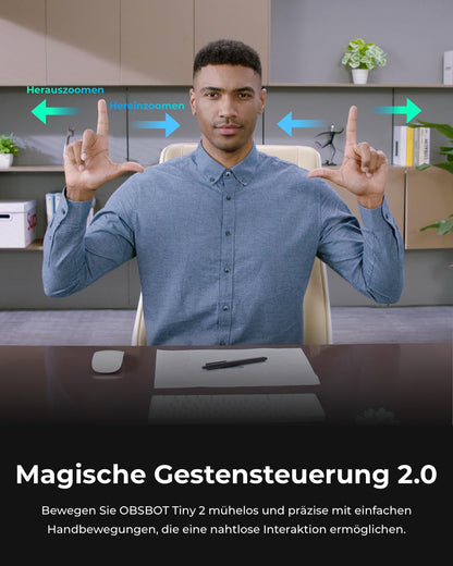 OBSBOT Tiny 2 PTZ 4K Webcam – KI-Tracking & Gestensteuerung