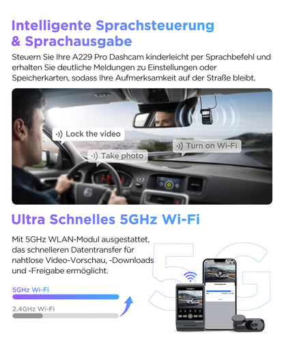 VIOFO A229 Pro 4K/2K Dual Dashcam - STARVIS 2, GPS, CPL